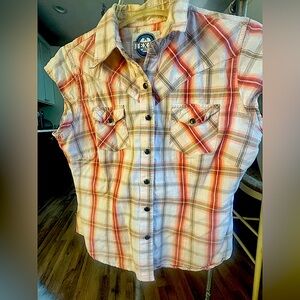 Levi's Red and Cream Button Down Shirt